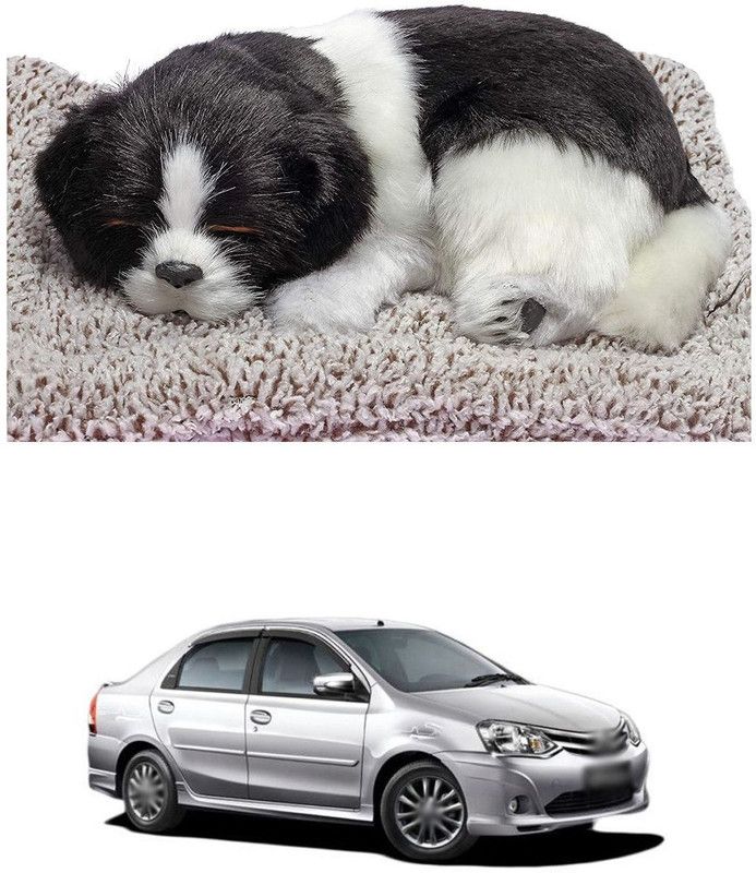 PRTEK Cute Sleeping Dog for Car, Home Interior, Office Work Table Designs 441 Decorative Showpiece - 8 cm  (Brass, Multicolor)