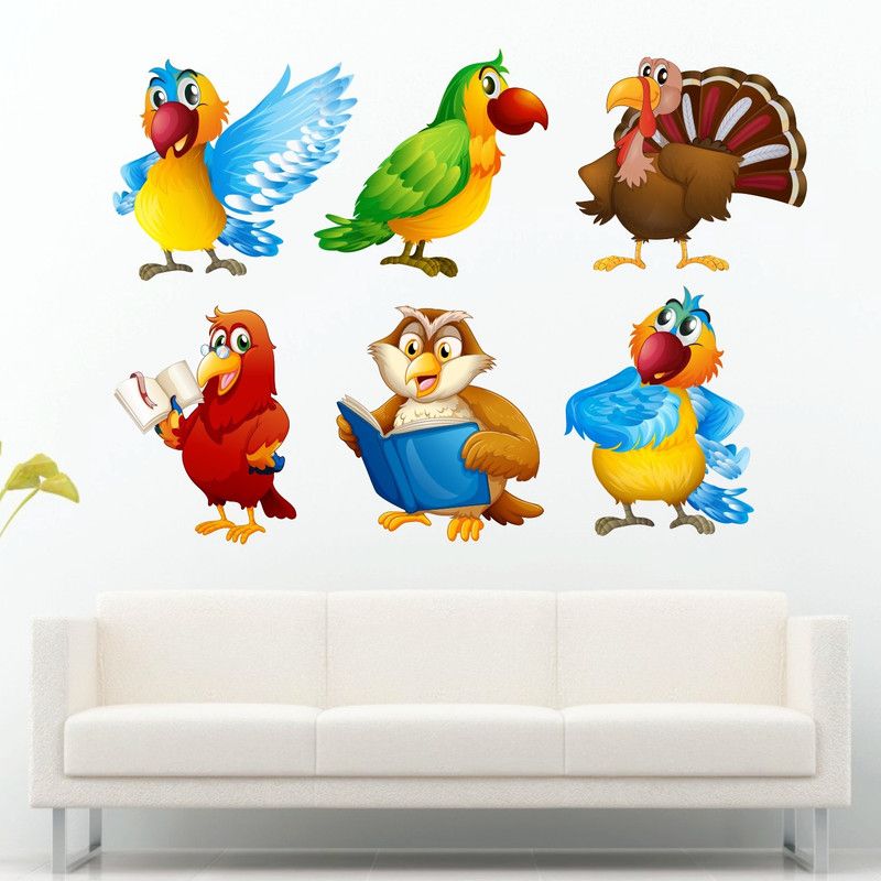 StickMe 100 cm Beautiful Birds Set of 6 Wall Sticker - SM 303 Self Adhesive Sticker  (Pack of 1)