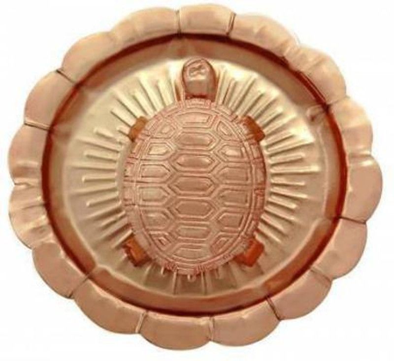VibeX ™ Authentic BLESSED & ENERGIZED FENGSHUI HINDU WISH FULFILLING TORTOISE KACHAP KACHUA YANTRA WITH OM PLATE Decorative Showpiece - 2 cm  (Metal, Copper)