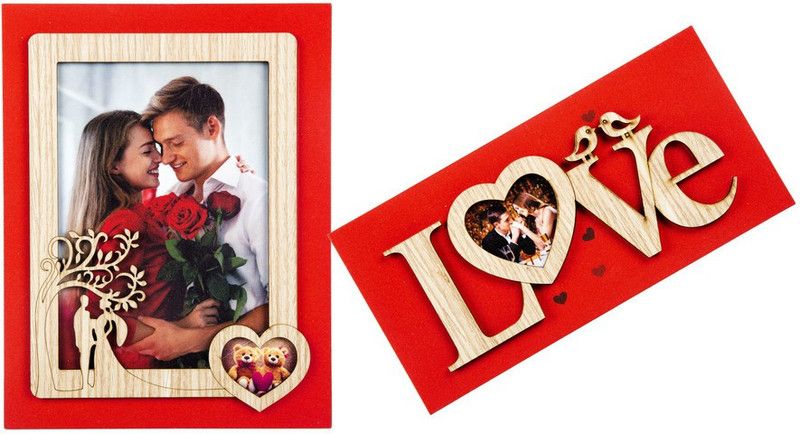 INTERNATIONAL GIFT Wood Personalized, Customized Gift Best Friends Reel Photo Collage gift for Friends, BFF with Frame, Birthday Gift,Anniversary Gift Table  (Red, 1 Photo(s), 11 x 7)