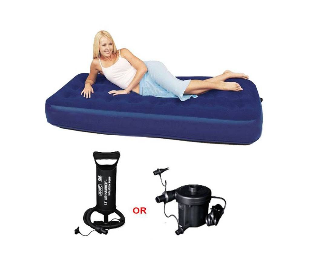 AIR INFLATABLE SINGLE BED SEMI DOUBLE WITH ELECTRIC PUMPER