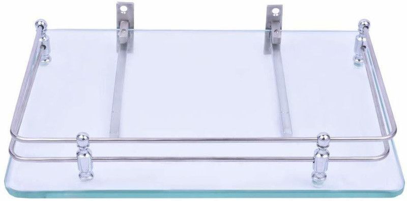 A to Z 12" X 9" Glass Stand Glass Wall Shelf  (Number of Shelves - 1, Clear)