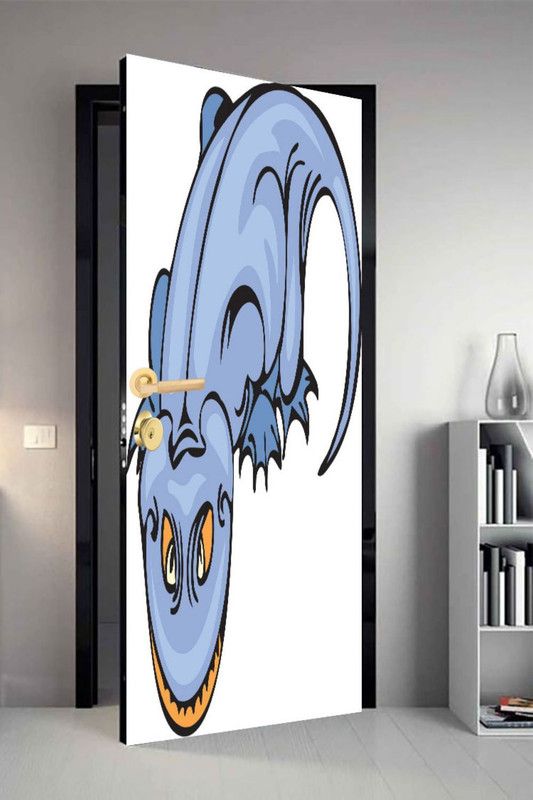 qth 213 cm Line Art Dor-1075 Design Door Sticker Self Adhesive Sticker  (Pack of 1)