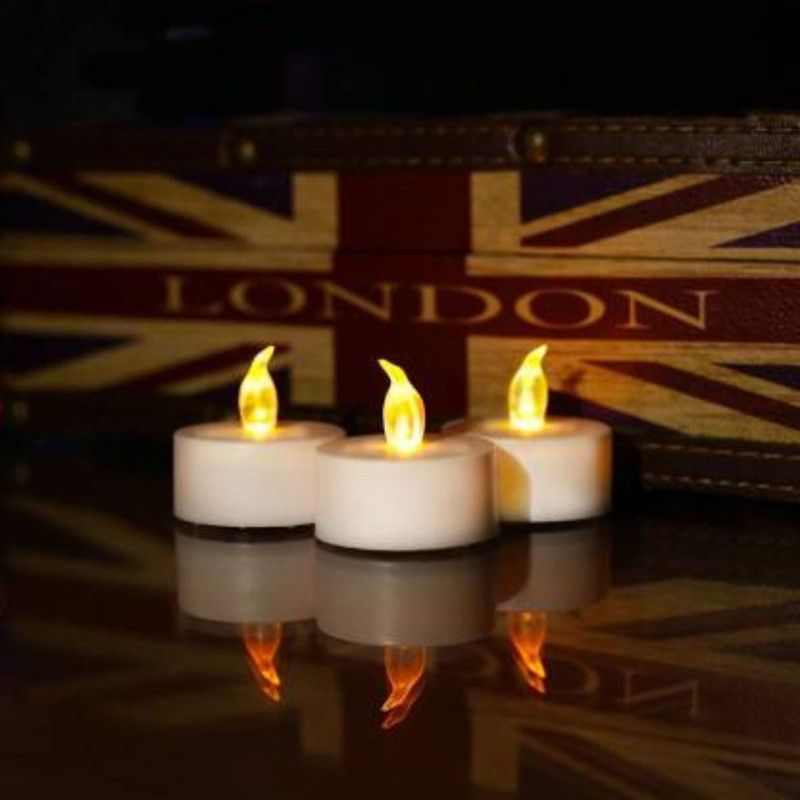 Gonsgadapp Decoretiv LED Candle Light AG A34 Candle  (Yellow, Pack of 3)