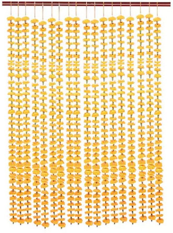 SPHINX Orange Marigold Artificial Flower  (60 inch, Pack of 6, Garlands)