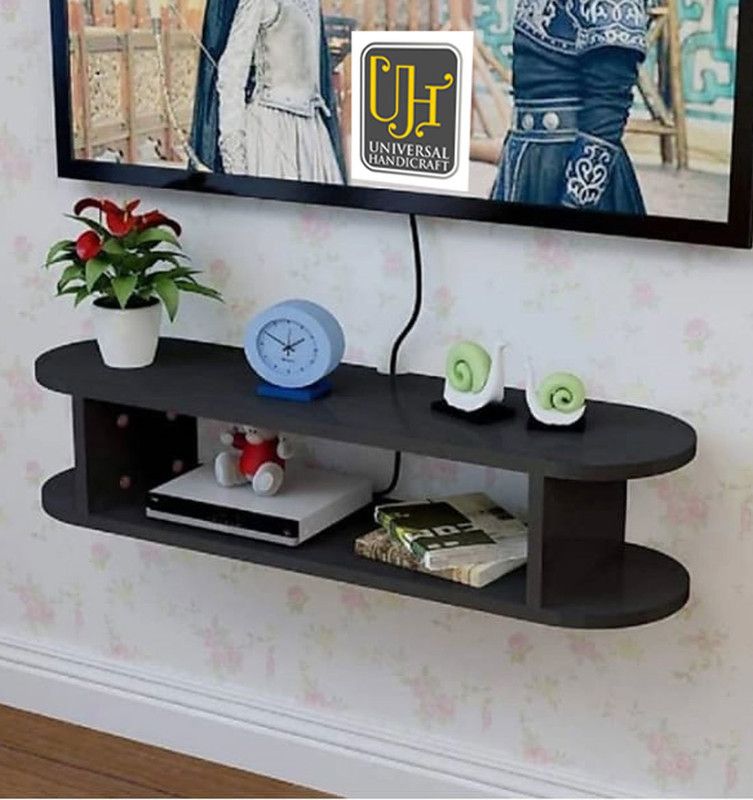 Universal Handicraft tv entertainment units home theater Wooden Wall Shelf  (Number of Shelves - 1, Black)