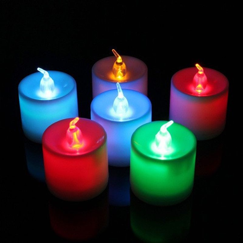 Wavne NEW Bright led (S)tea light candle for decoration Candle  (Multicolor, Pack of 12)