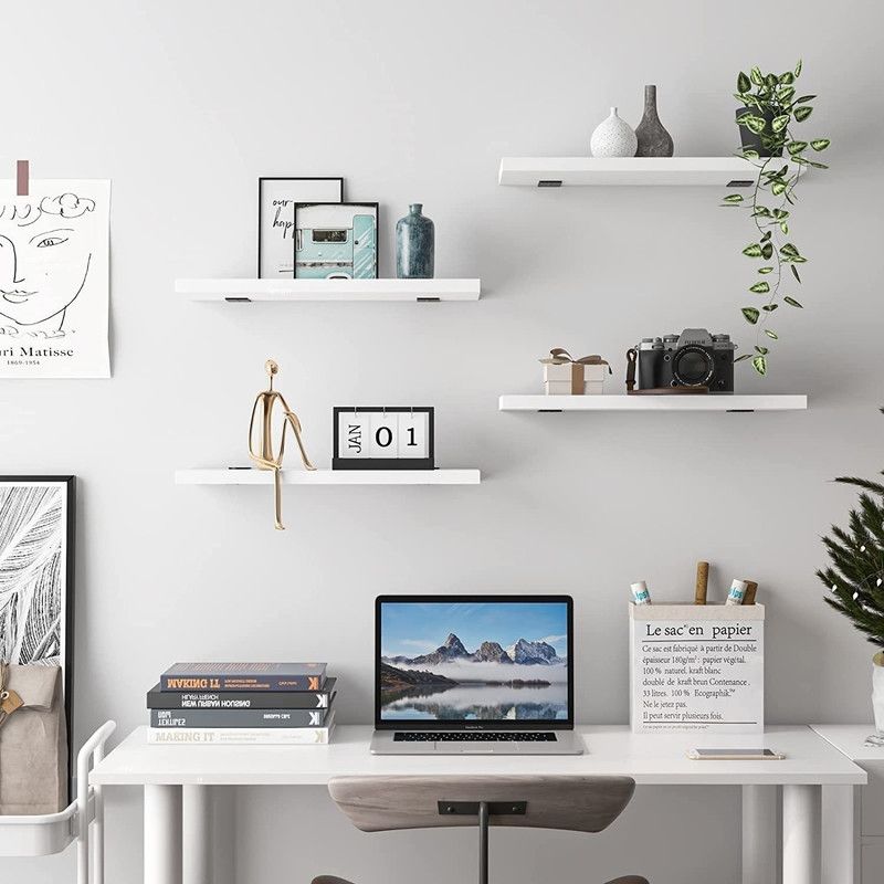 Wall Mounted square Shelf/Organizer/Storage Rack/Shelf Tray set-1 MDF (Medium Density Fiber), Particle Board Wall Shelf  (Number of Shelves - 3, White)