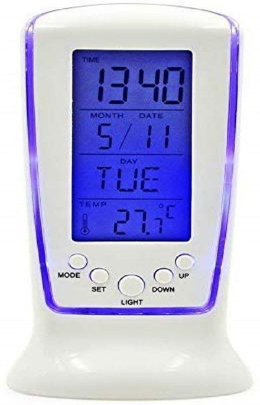 Star mart Digital White, Blue Clock