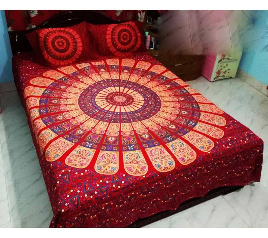 Double size cotton bed sheet set 