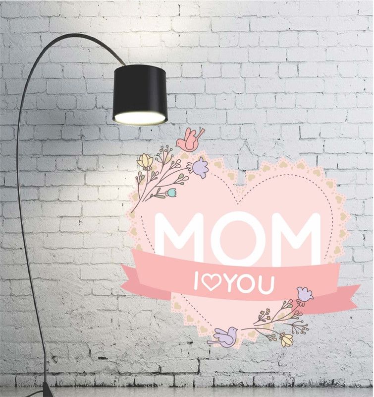 MADHUBAN DECOR 45 cm MOM LOVEING Self Adhesive Sticker  (Pack of 1)