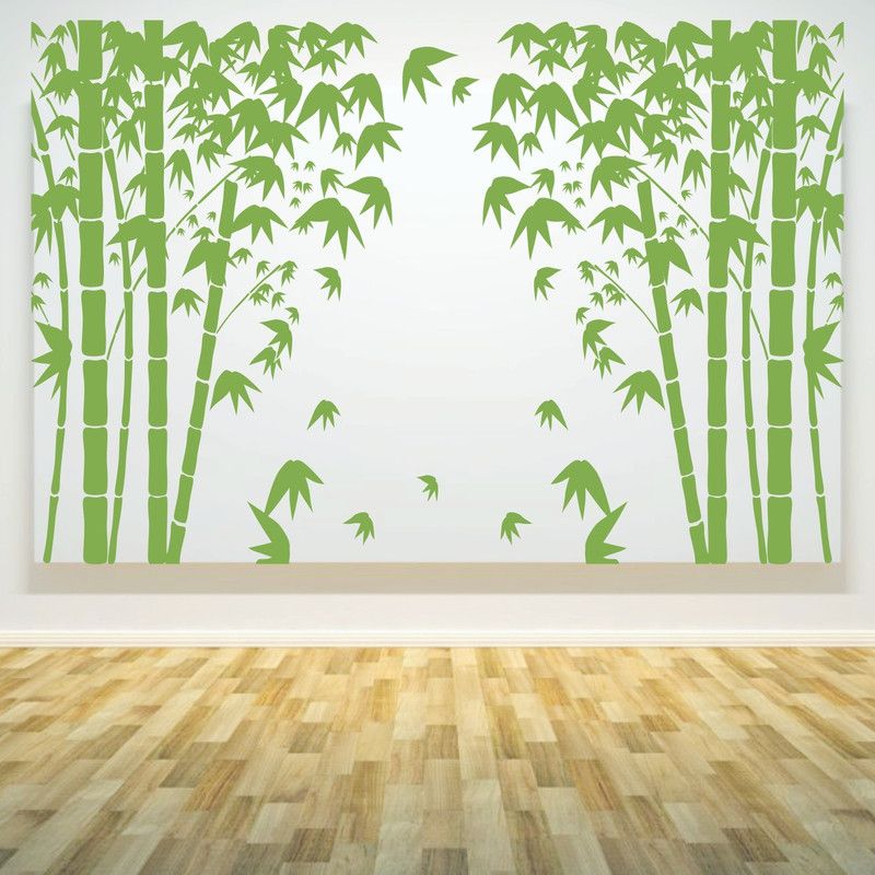 StickMe Green - Bamboo - Tree - Nature - Birds - Decorative - Creative - Colorful - Wall Sticker-SM152  (Multicolor)