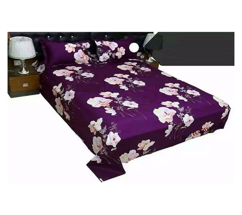 Double Size Cotton Bed Sheet with Matching 2 Pillow Covers - Multicolor bed-10