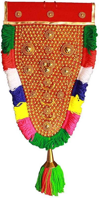 Devaa Wall hanging Nettipattom-Elephant caparison 1 foot Decorative Showpiece - 39 cm  (Plastic, Copper)