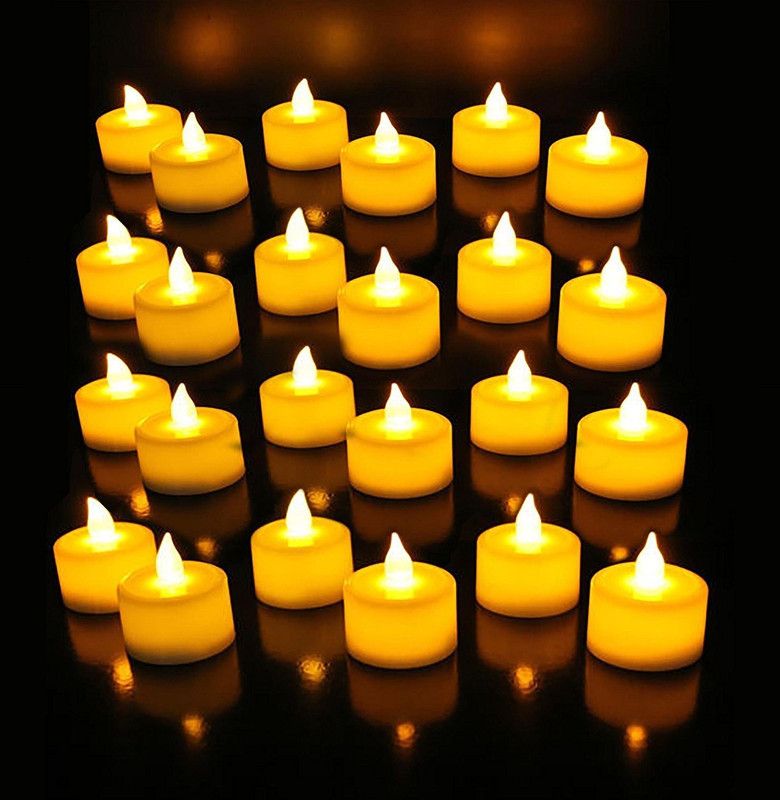 LED flameless Candle  (Yellow, Pack of 24)
