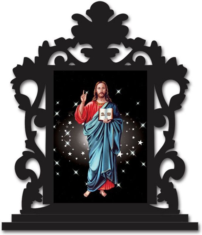 Plan to Gift Jesus Crist Car Dashboard idols Figurine Showpiece Decorative Showpiece - 12 cm  (Wood, Multicolor)