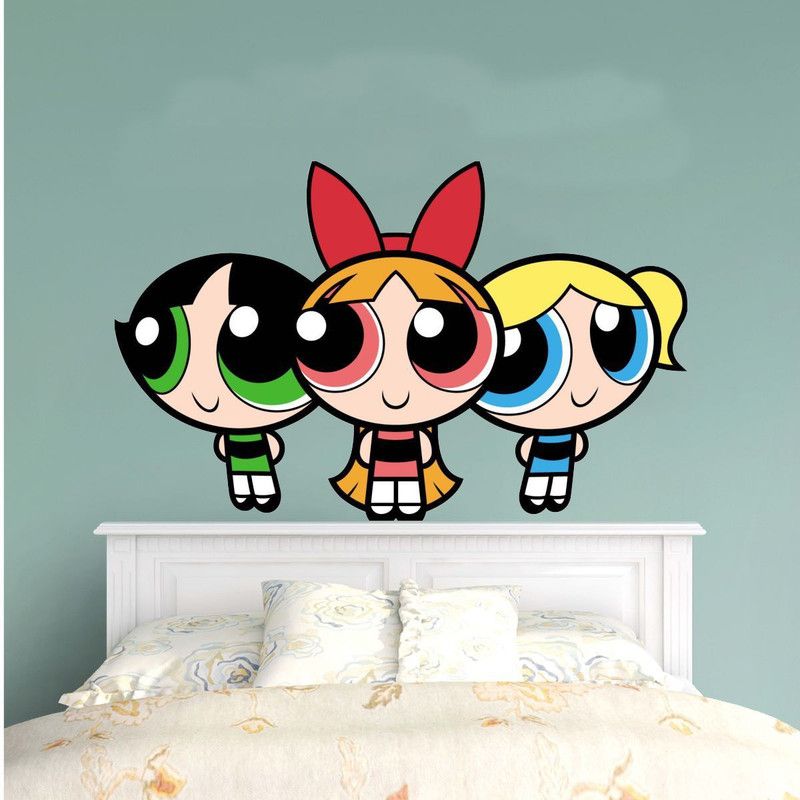 indra graphics 58.42 cm Indra Graphic Power girls PVC Vinyl Wall Sticker (58*40 cm) - Multicolor Self Adhesive Sticker  (Pack of 1)