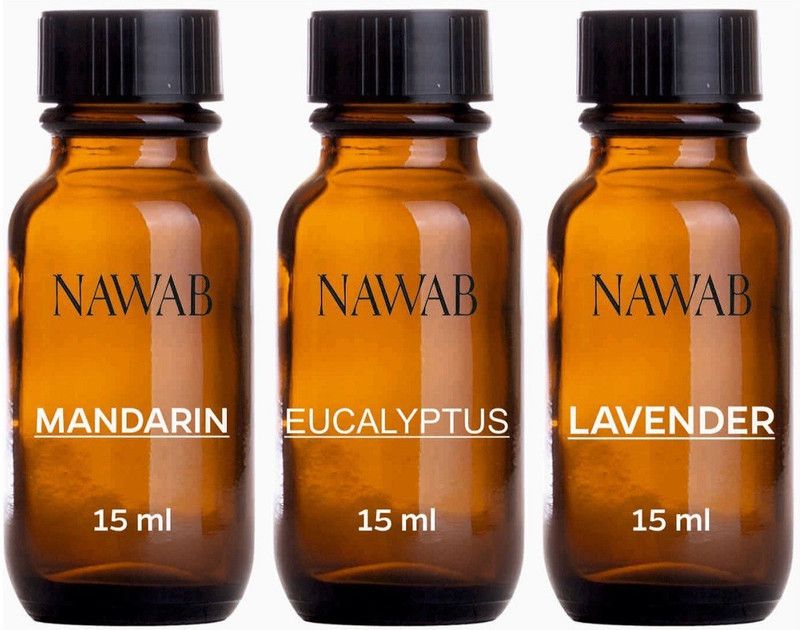 NAWAB essential aroma Diffuser oil(Mandarin,Lavender,Eucalyptus-15ml each) Aroma Oil  (3 x 15 ml)