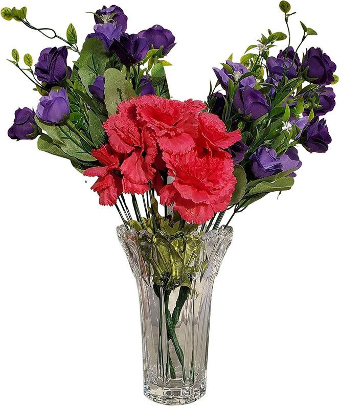 Keetoz Glass Vase  (10 inch, Clear)