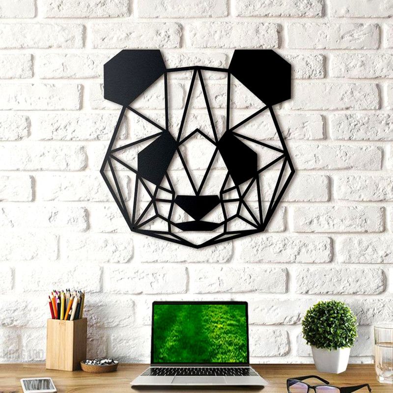 Advi Enterprises The 3D Wall Art Panda 116(Black)Suitable for Living Room,Foyer,Bedroom,Hallway  (Black)