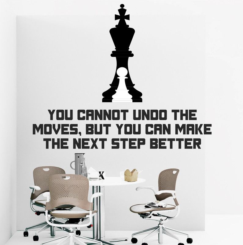 StickMe 90 cm Chess - Office - Corporate - Business - Inspirational - Motivational - Quotes - Wall Sticker-SM836 Self Adhesive Sticker  (Pack of 1)