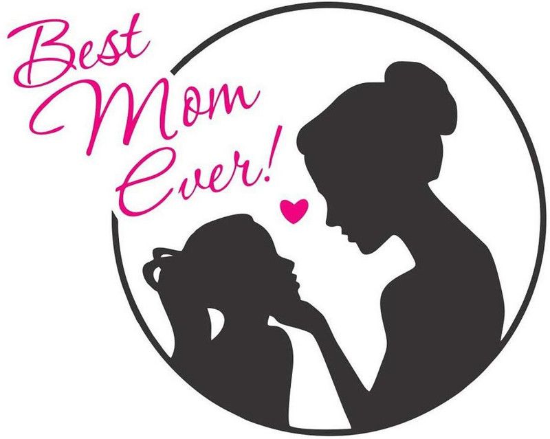Asmi Collections 68 cm Best Mom Ever Mothers Day Self Adhesive Sticker  (Pack of 1)
