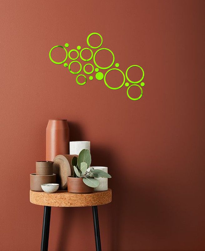 sp decals 21 cm decorative ring set green acrylic sticker Self Adhesive Sticker  (Pack of 1)