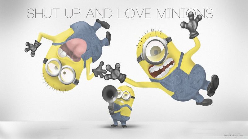 Poster Shut Up And Love Minions sl997 (Wall Poster, 13x19 Inches, Multicolor) Fine Art Print  (19 inch X 13 inch, Rolled)