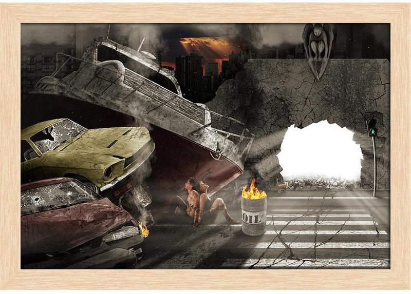 Apocalypse Paper Poster Natural Brown Frame | Top Acrylic Glass 19inch x 13inch (48.3cms x 33cms) Paper Print  (13 inch X 19 inch, Framed)