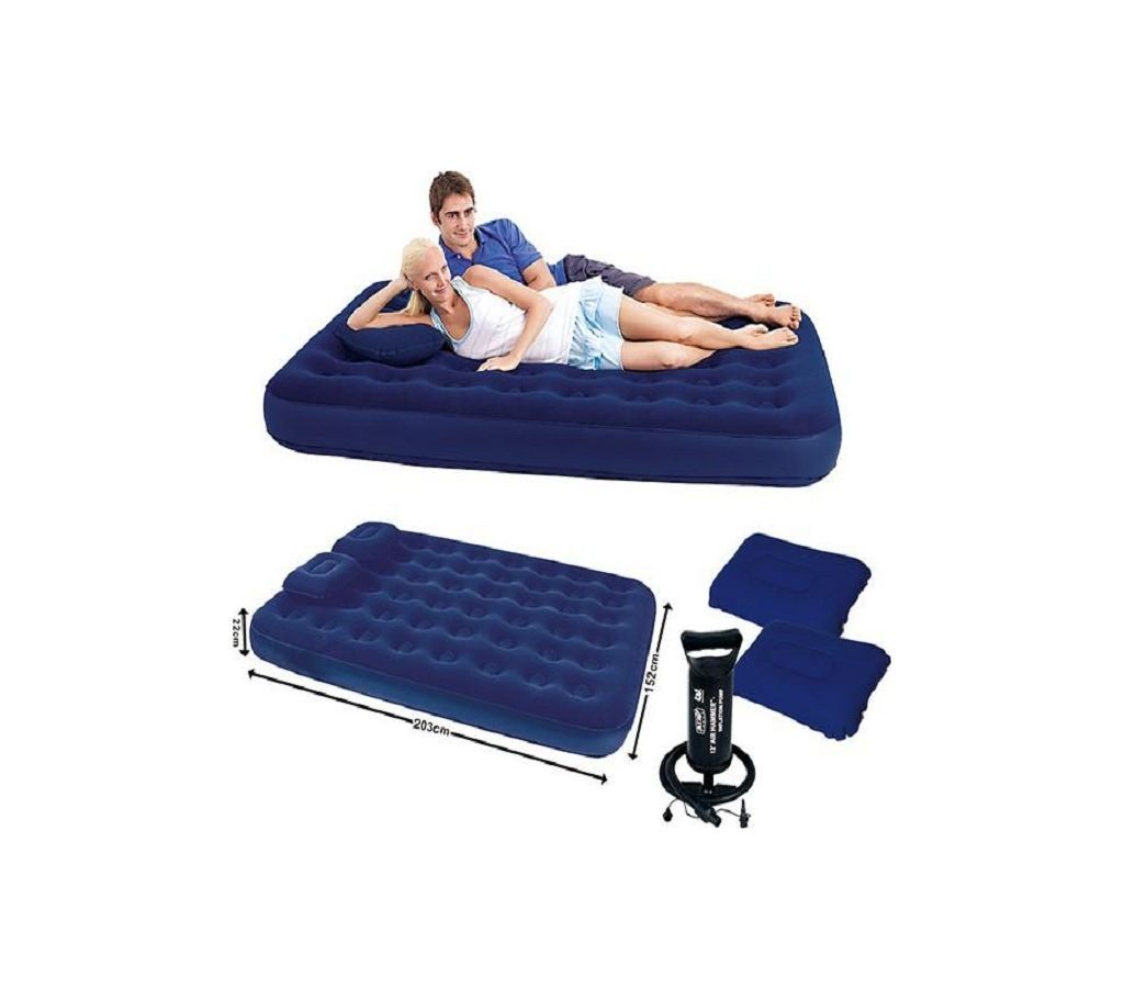 Inflatable Double Bed With 2 Pillow manual Pumper