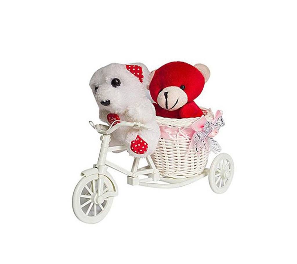 Teady bear cotton dolls on bike - Cute China girl