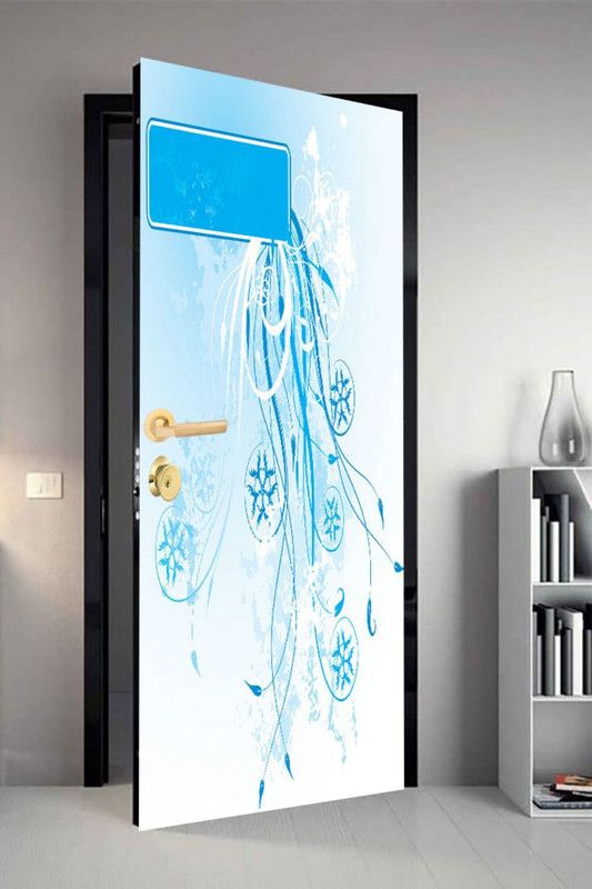 QTH 29.8 cm QTH Floral Dor-4272 Design Door Sticker Self Adhesive Sticker  (Pack of 1)