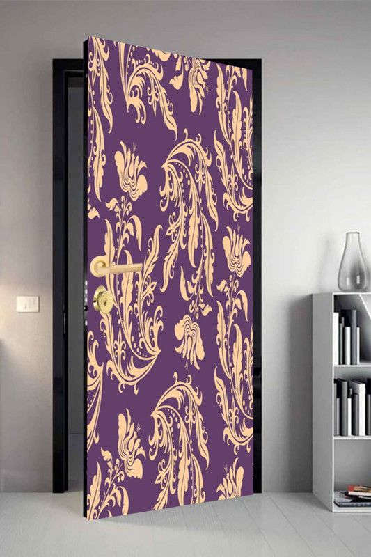 QTH 29.8 cm QTH Patterns Dor-6679 Design Door Sticker Self Adhesive Sticker  (Pack of 1)