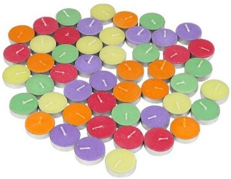 Brandwire Smoke free tealight Candle  (Multicolor, Pack of 50)