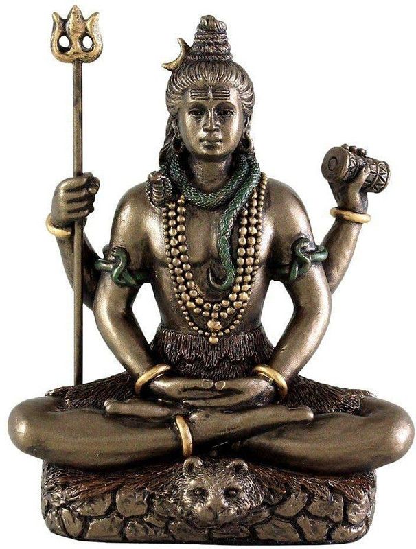 RADHAY Lord SHiva Decorative Showpiece - 8 cm  (Bronze, Multicolor)