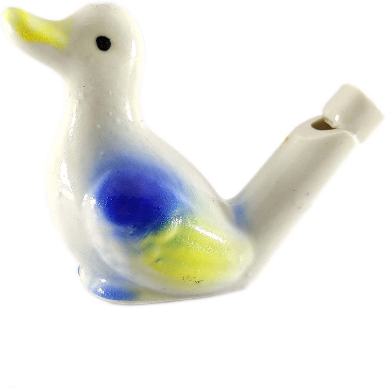RIDHI SIDHI EXPORT Ceramic Duck Shape Water Whistle - Terracotta Kids Educational Musical Toy Decorative Showpiece - 6.2 cm  (Clay, Multicolor)