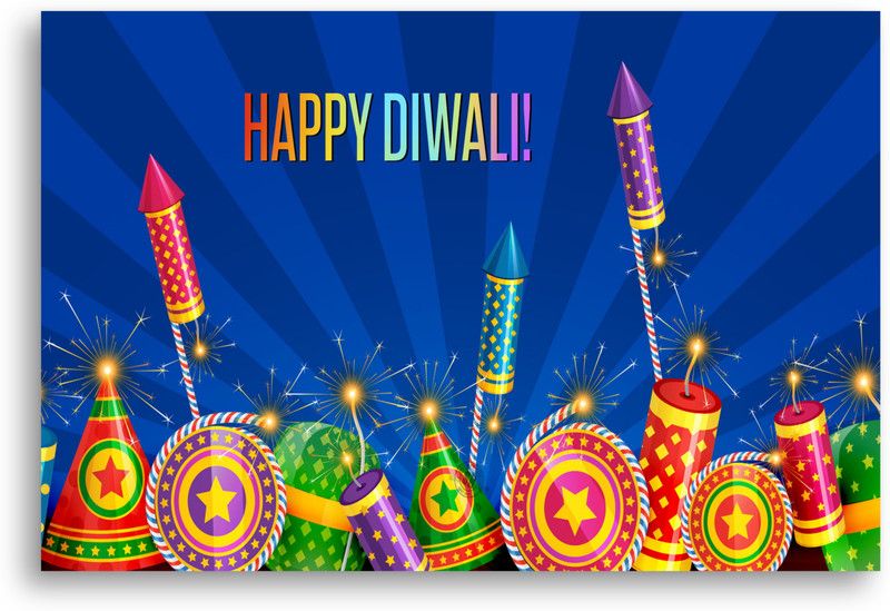 PRINTHUBS 30.48 cm Diwali Sticker Poster For Room Home office Wall Decor (Size 12x18 Inch)S27 Self Adhesive Sticker  (Pack of 1)