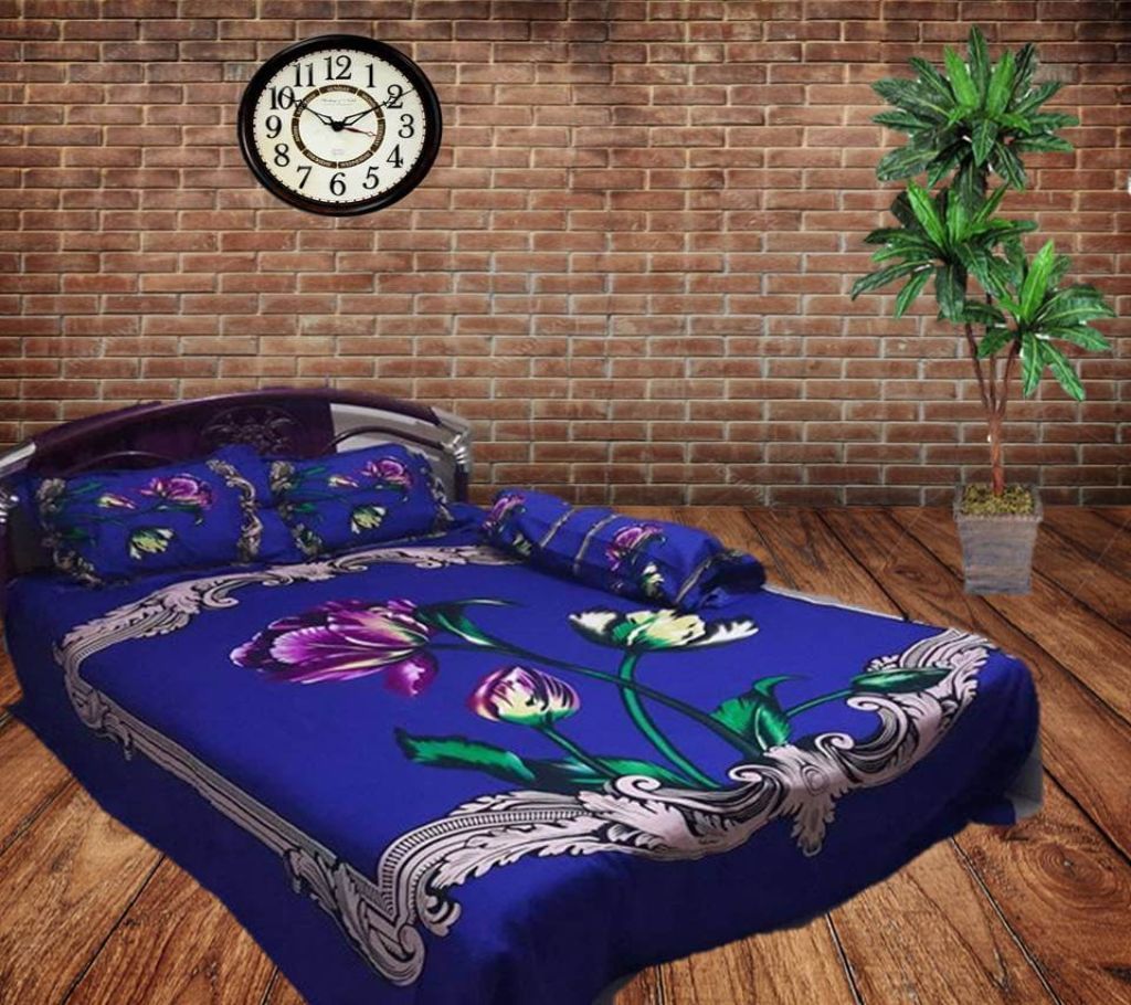 Cotton King Size Double Bedsheet & Pillow Cover Set Original Panel Fabric
