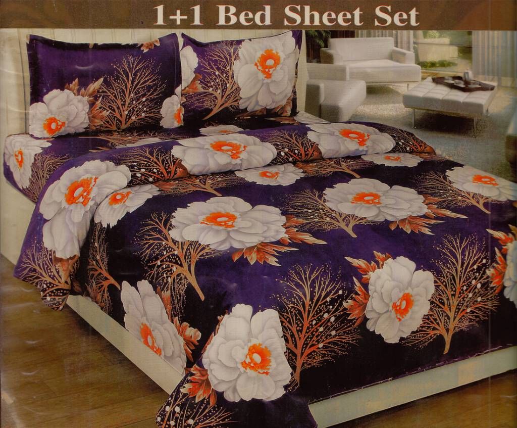 Indian Oyster Single Size Bed Sheet Set 