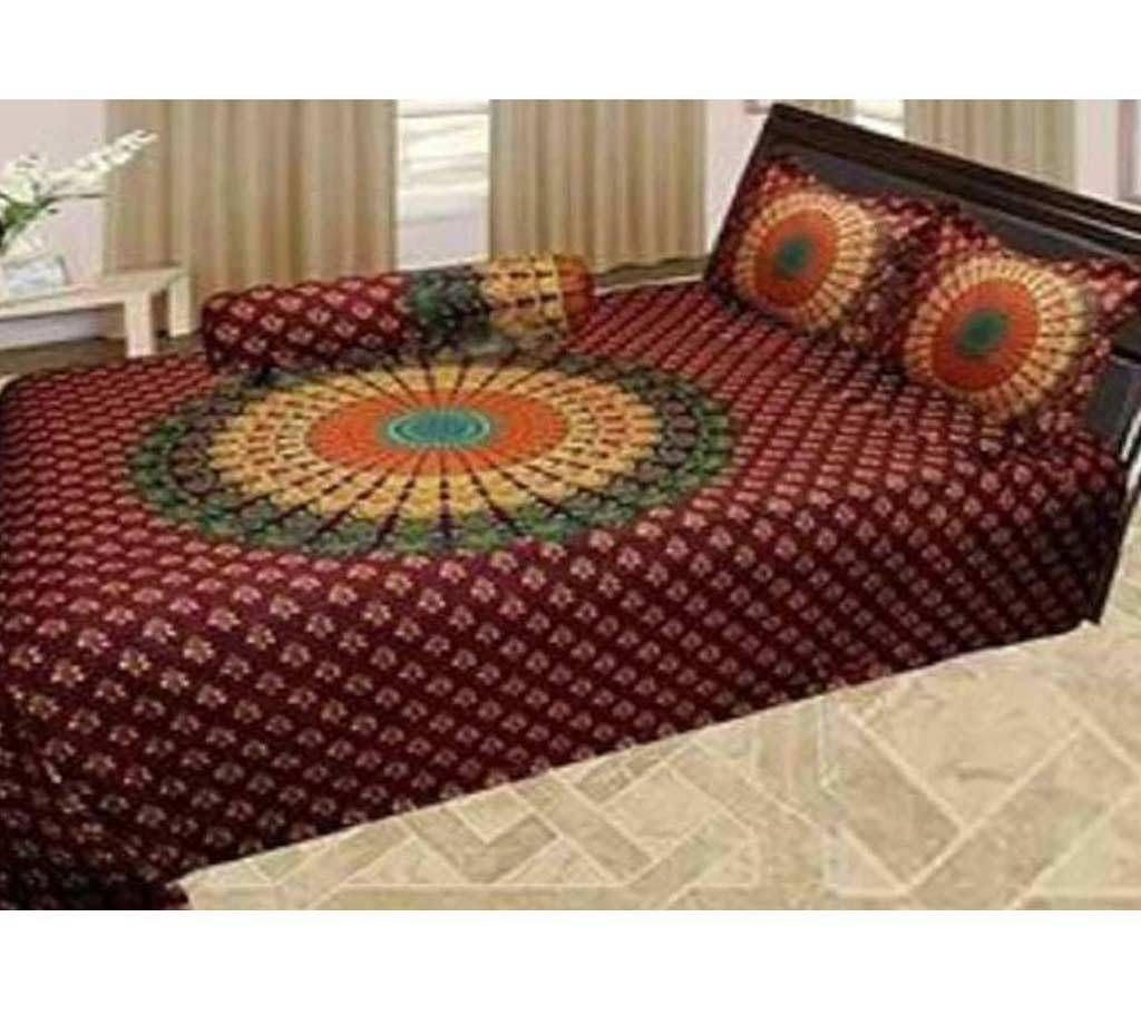 4 Pcs Cotton Double Size Bed Sheet