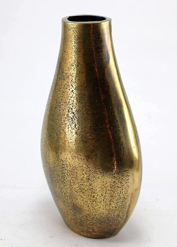 eSplanade Metal Flower Vase or Flower Pot for Home Decoration or Showpiece - 9.5" Inches Aluminium Vase  (9.5 inch, Gold)