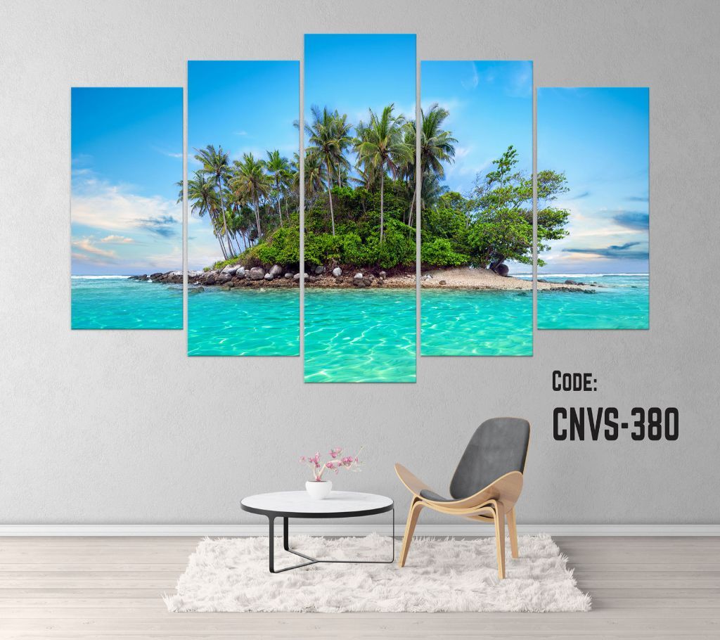 CNVS-380 Coconut Island Wall Canvas Art Prints 96 inch x 48 inch