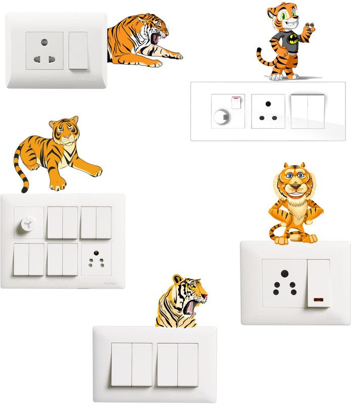 Saiii Designs 8 cm Decorative Lion Self Adhesive Sticker  (Pack of 1)