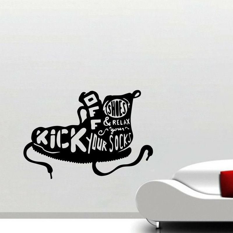 Decor Villa 34 cm Decor Villa Kick your socks Wall Decal & Sticker Removable Sticker  (Pack of 1)