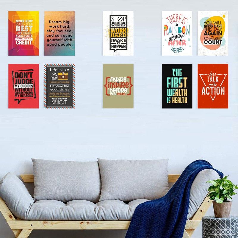 Quote and Motivational Poster Set of 10 (Size 45 x 30 cm )d25 Paper Print  (18 inch X 12 inch)