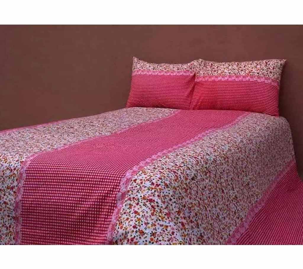 Double Size Cotton Bed Sheet with Matching 2 Pillow Covers - Multicolor bed-13