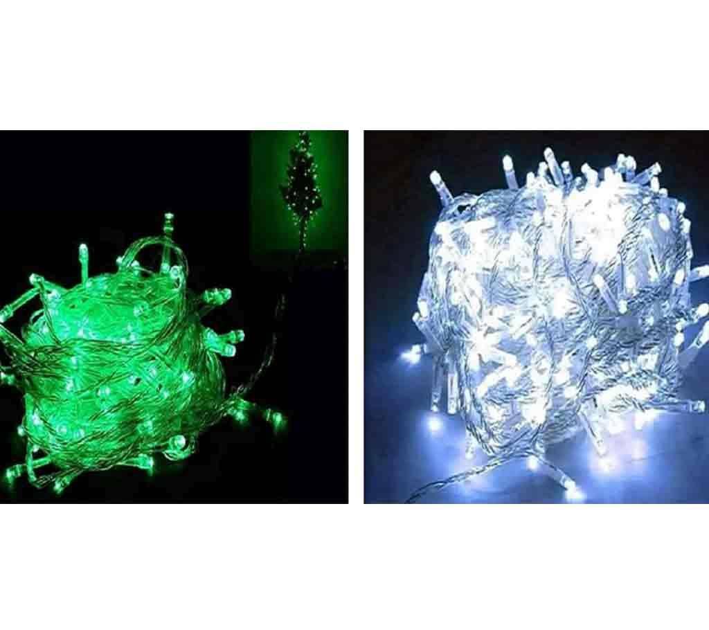 Fairy LED Light Combo-Green And White-100 Piece 