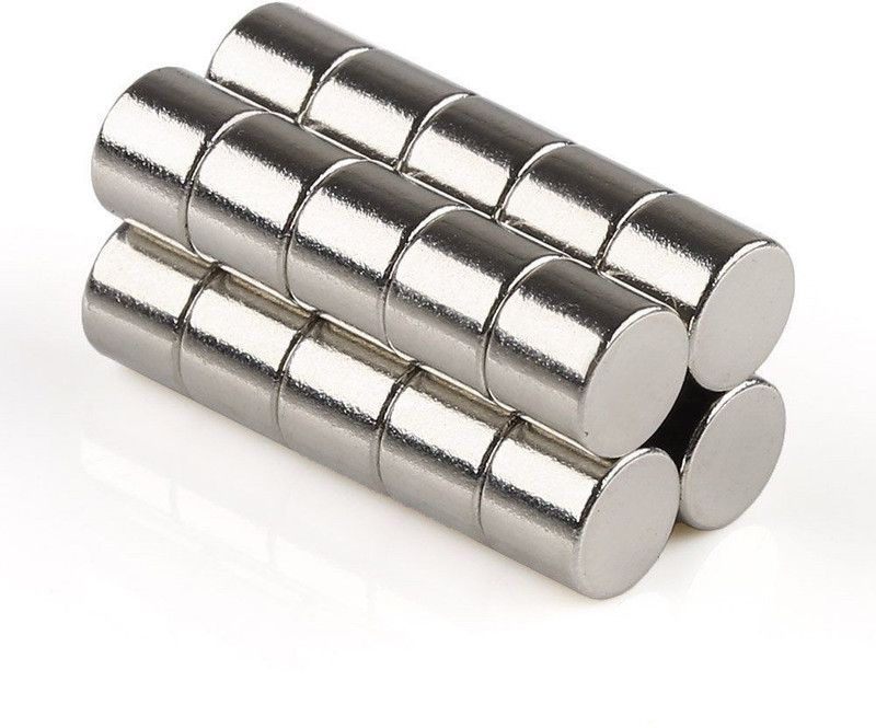 ART IFACT 20 Pieces of 4mm x 4mm Neodymium Magnets - N52 magnets - Rare Earth NdfeB Fridge Magnet, Multipurpose Office Magnets, Magnetic Paper Holder Pack of 20  (Silver)