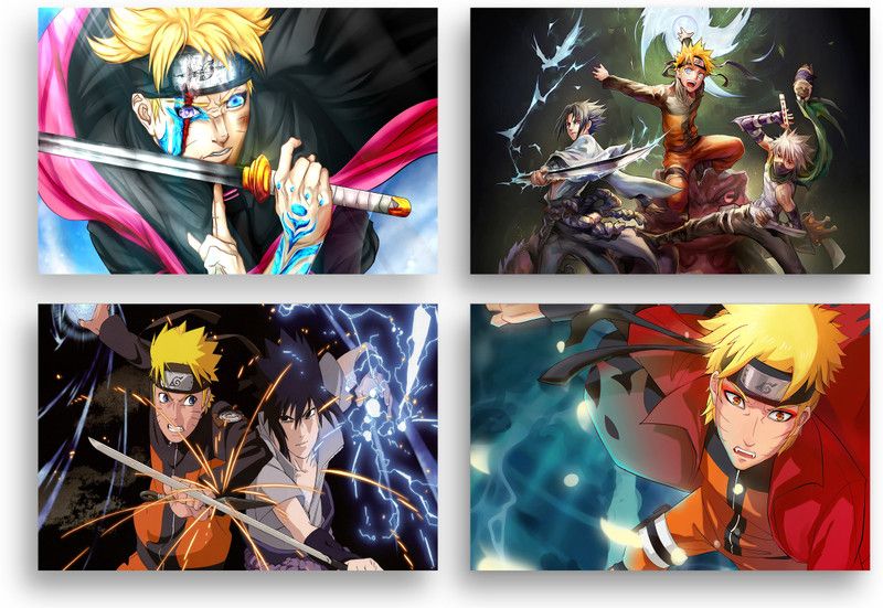 PRINTHUBS 45.72 cm Superhero Anime Cartoon Poster For Gaming Room Wall Decor (Size 12x18 Inch)S64 Self Adhesive Sticker  (Pack of 4)