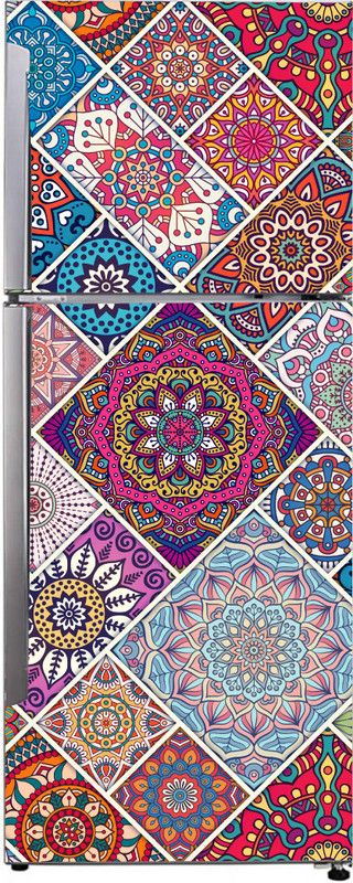 Advait Designs 60 cm Advait Designs Decorative abstract multicolor mandala pop art wallpaper sticker for fridge décor Self Adhesive Sticker  (Pack of 1)